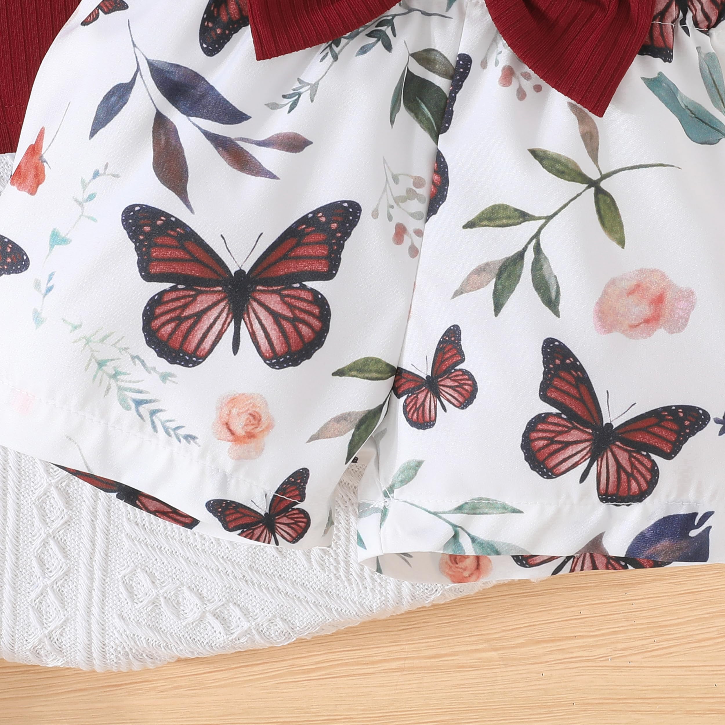 SUREPOCH Conjunto de ropa de verano para niña pequeña, con volantes, de punto, sin mangas, bonito conjunto de pantalones cortos, regalo perfecto para bebés y niñas