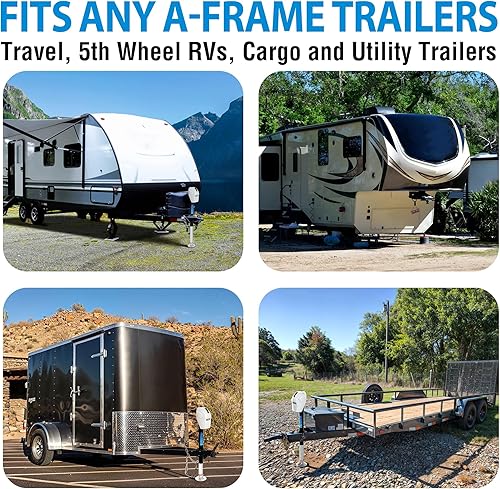 Miniatura 15 de POLESTAR - Gato eléctrico de lanza para remolque de 5000 lb, tipo A-Frame con funda impermeable y luz LED para casas rodantes, remolques y RV, 12 V