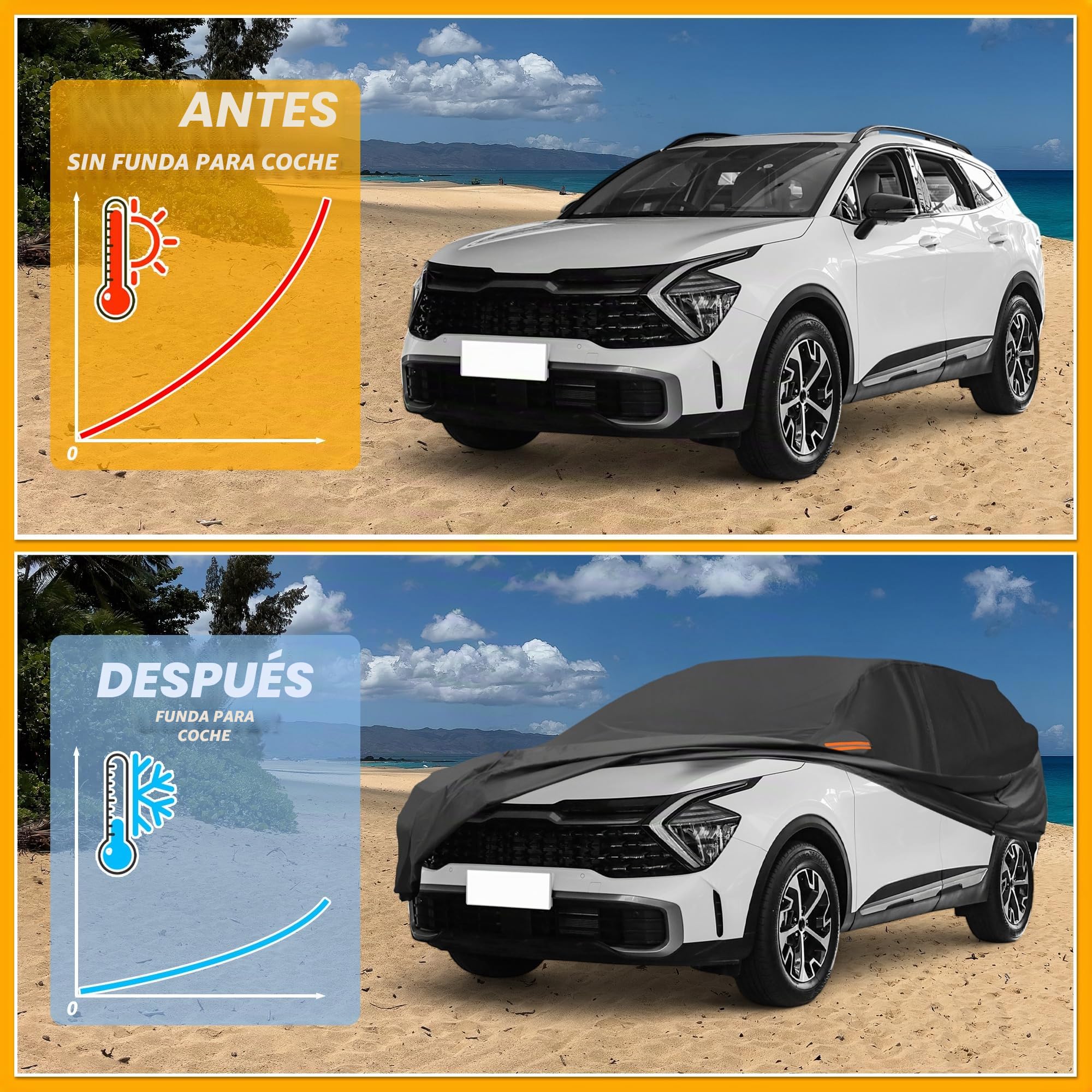 Funda De Coche Impermeable para Kia Sportage 2010-2024 1Pc