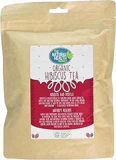 Organic Hibiscus Tea 50 bags by The Natural health Market • Roselle Tea Bags Produce a Vivid Red Tea • 100% Natural Hibiscus Flowers • Purple Hibiscus Plant