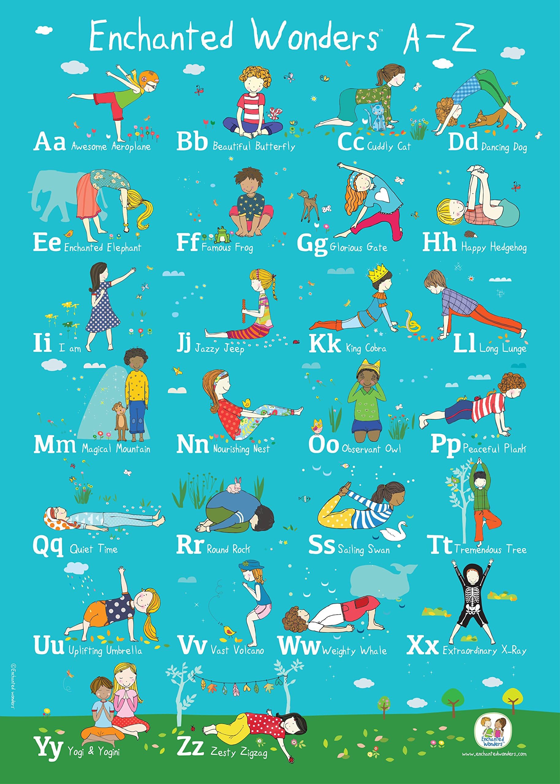 Enchanted Wonders ABC Yoga for Kids - A2 Poster