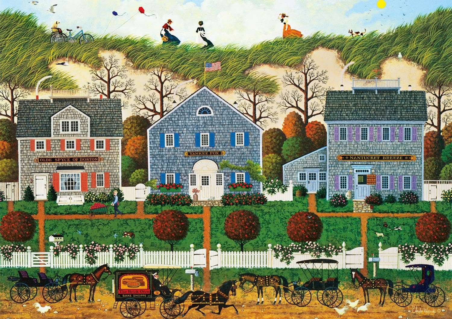 Buffalo Games - Charles Wysocki - Nantucket Winds - 300 Large Piece Jigsaw Puzzle, Green