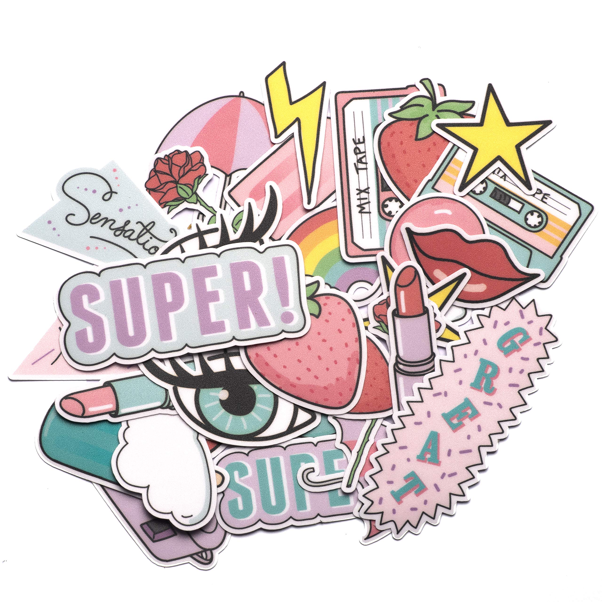 Buy Navy Peony Vintage 80s Girly Stickers and Decals (32 Pieces) | Cute