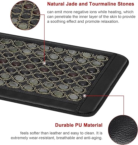 Miniatura 6 de Almohadilla térmica infrarroja, almohadilla térmica de jade, almohadillas térmicas de infrarrojos lejanos con bolsa de viaje y correa de silla,