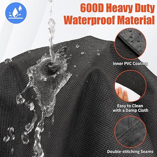 Miniatura 5 de iCOVER - Cubierta para parrilla de 75pulgadas, resistente con rejilla de ventilación malla 600D, Cubierta impermeable para ahumador a gas para