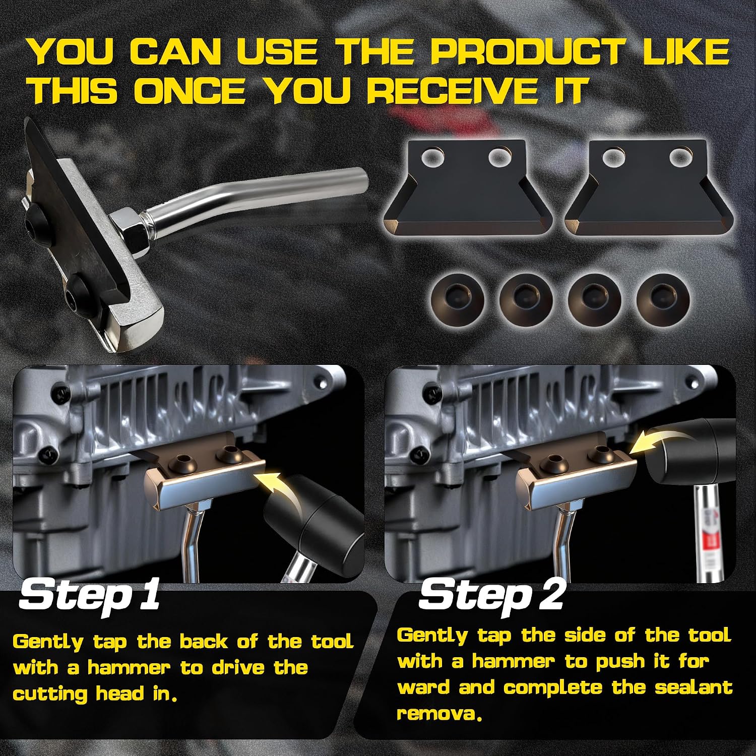 Gasket Separator & Oil Pan Separator Tool | 2 Blades + 2 Screw Sets + 1 Wrench Included, Universal for Most Vehicles