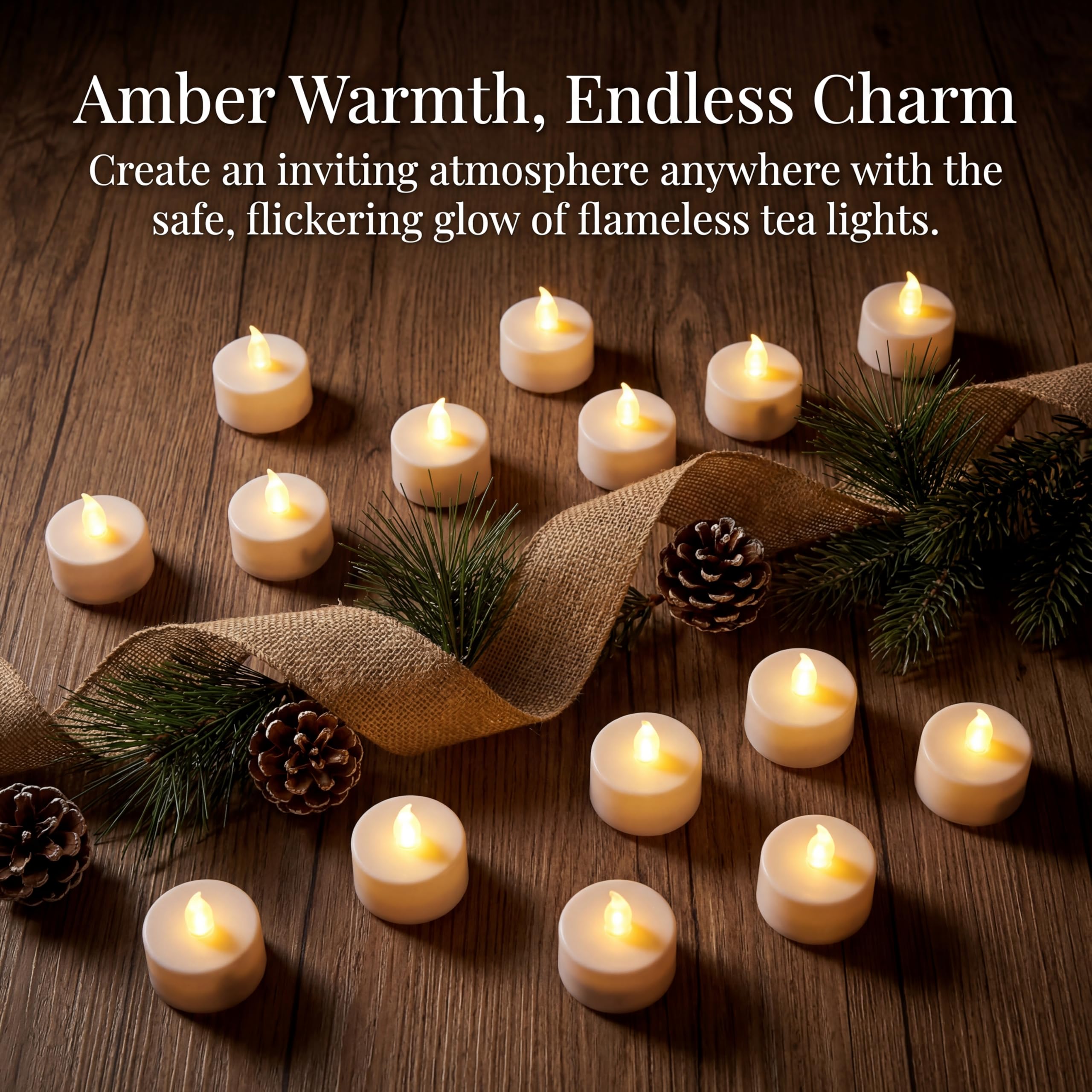Candele Votive Senza Fiamma IMAGE – 12 Pezzi A LED Con Timer, 3,8x5,1 Cm, Durata 250+ Ore, Telecomando