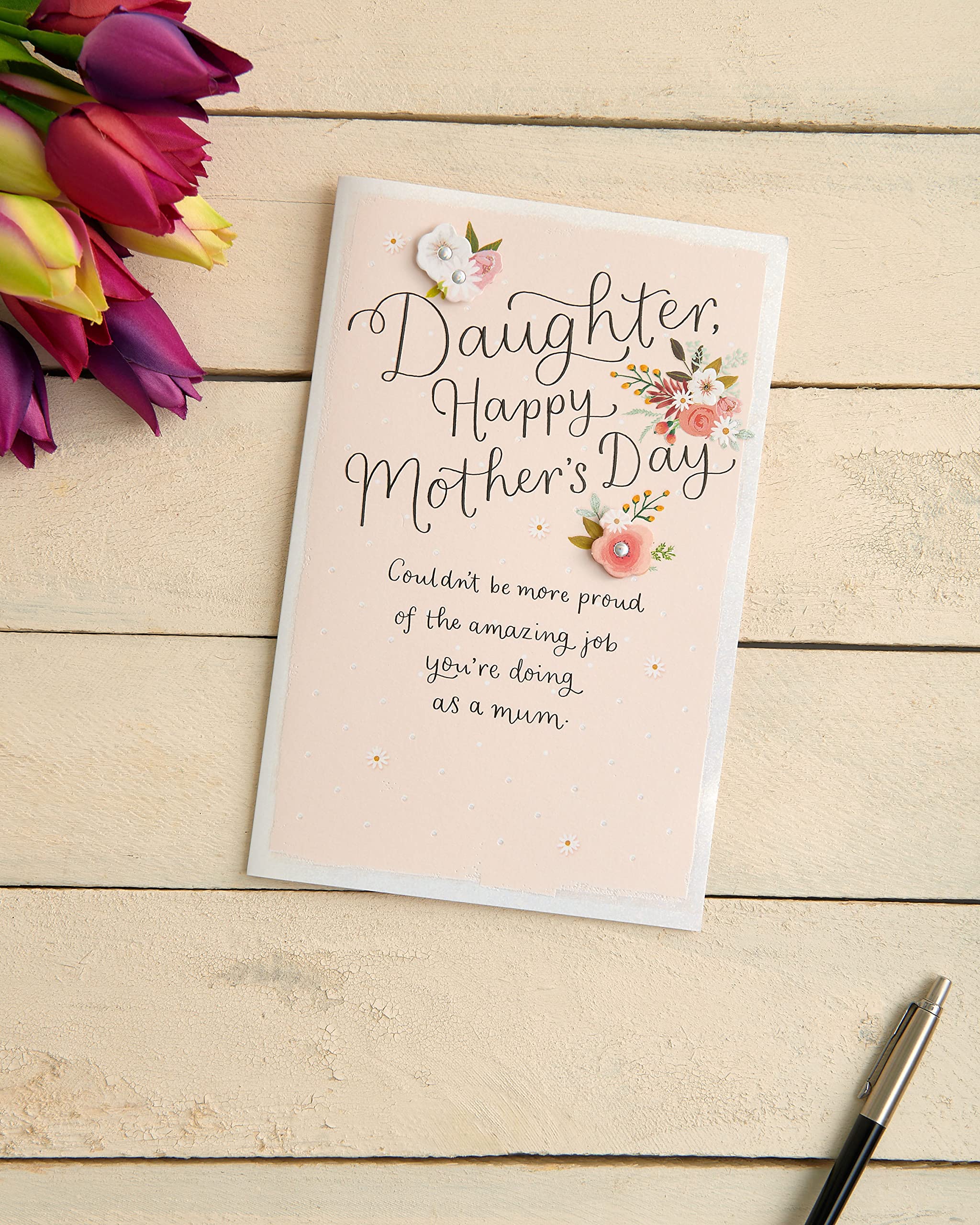 UK Greetings Biglietto Festa Della Mamma – Fiori Con Lamina Oro E Rilievo – Con Busta