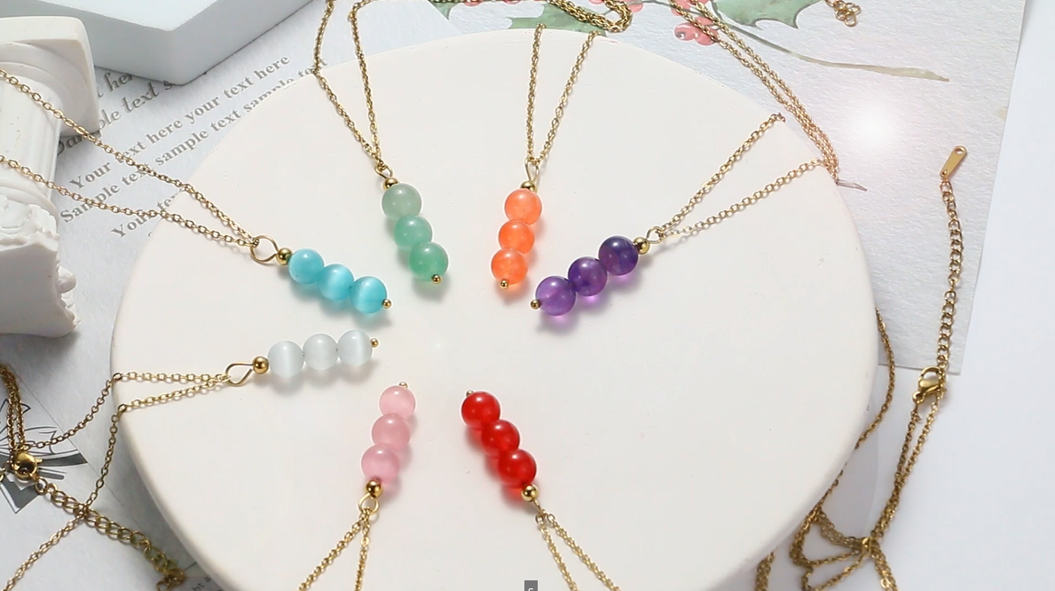 SmileBelle Crystal Necklace, Jade Necklace for Women as Anniversary Birthday Gifts for Women 14k Gold Black Tourmaline Lockets as Birthstone Jewelry for Girls Dainty Crystal Jewelry