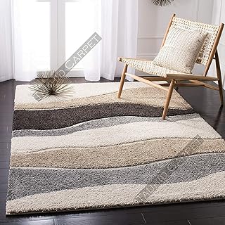 Tauhid Carpet Handmade Super Soft Shag Carpet Rug Microfiber Area Carpet Rug for Living Room, Bedroom, Home Décor 4x6 Feet...