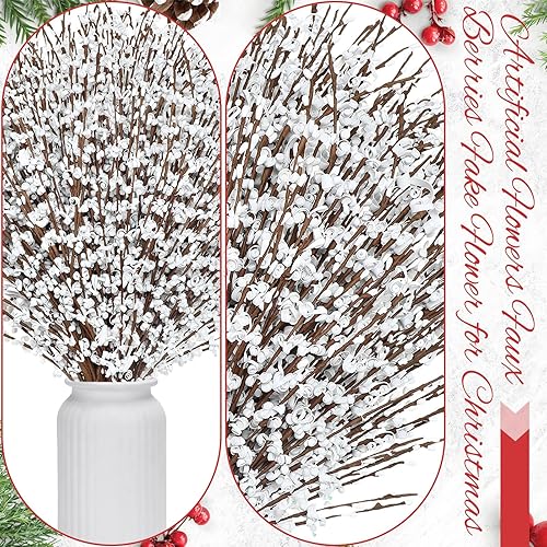 Miniatura 7 de 30 flores de jazmín de invierno de 29.5 pulgadas de largo, flores artificiales de jazmín alto, ramas secas para Navidad, invierno, Año Nuevo, boda,