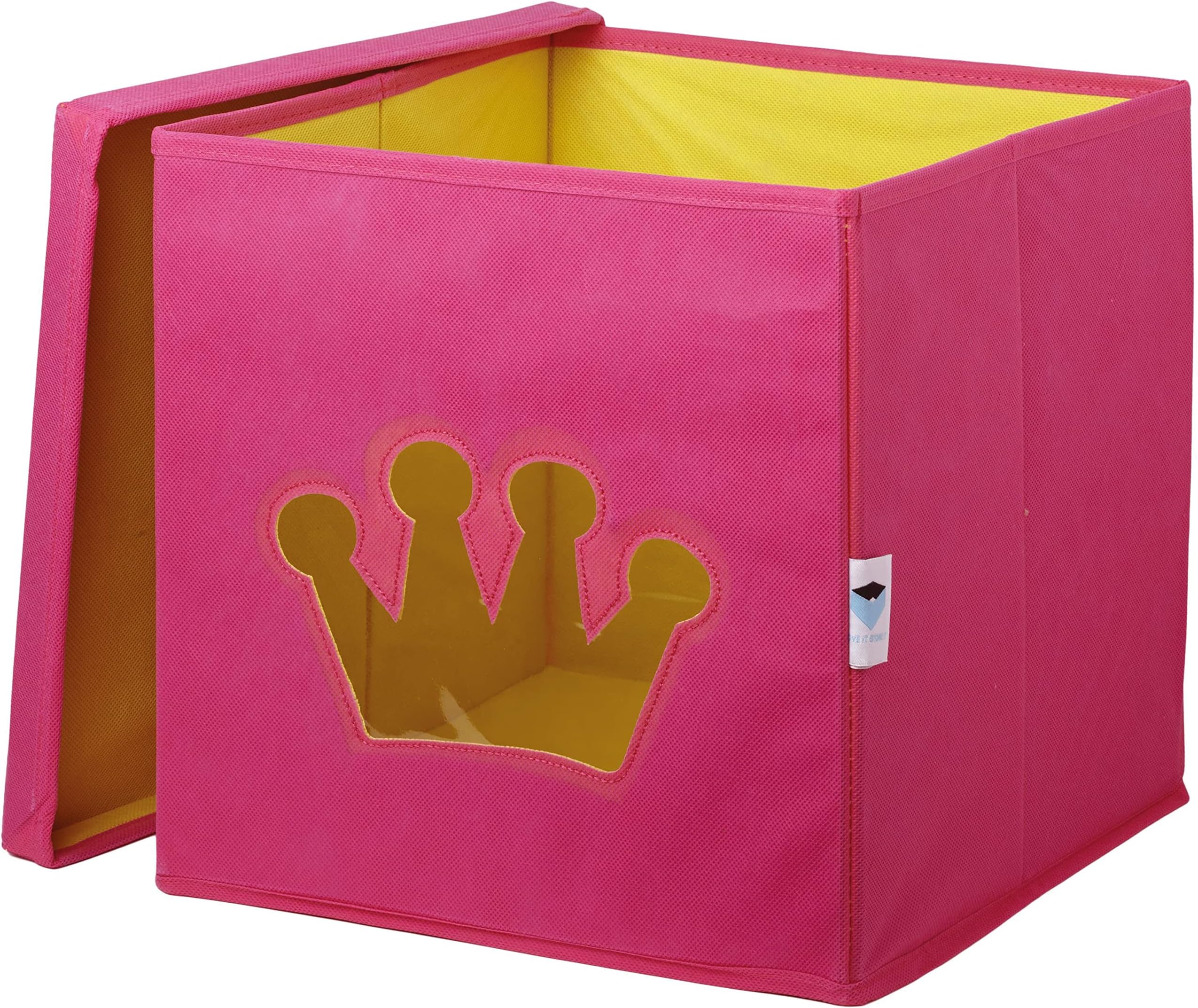 STORE.IT 750 008 Toy Box with Crown Shaped Window 30 x 30 x 30 cm Pink