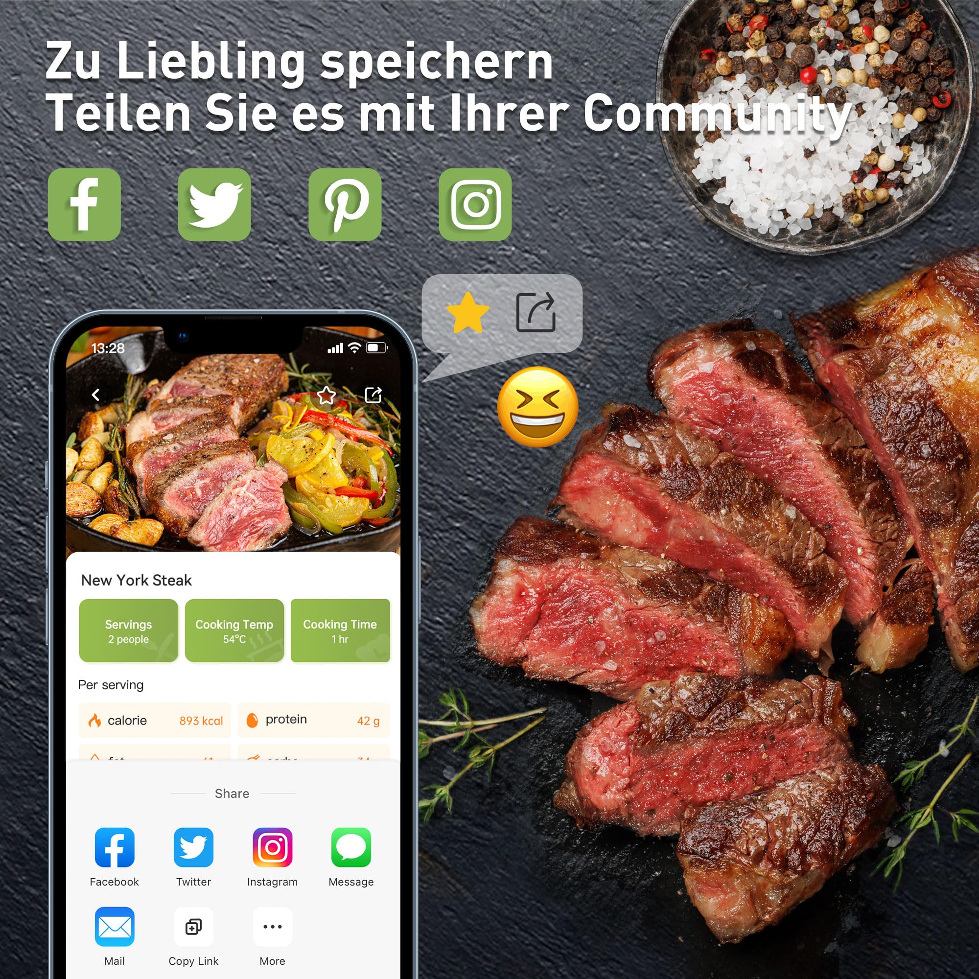 KitchenBoss Sous Vide Stick Garer： 1100W Präzisionskocher Wi-Fi Sous Vide Stick App-Steuerung Sous Vide Stab Zirkulation 40℃-90℃ IPX7 Wasserdicht LED Touch Display Ultra-leise Tauchzirkulator