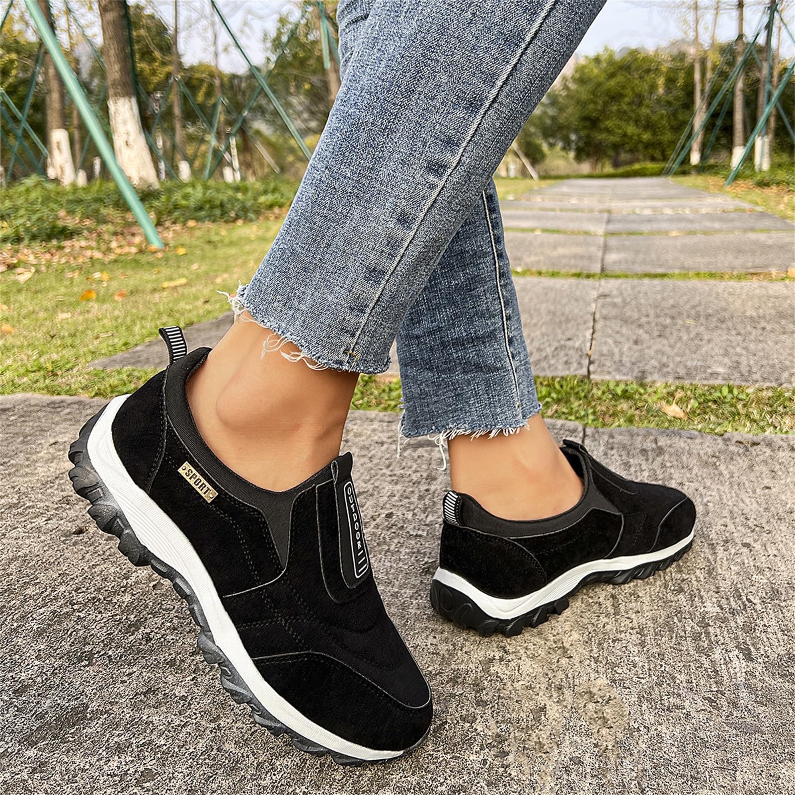 Bergschuhe Herren Wanderschuhe Solide Atmungsaktiv Slip On Bequeme
