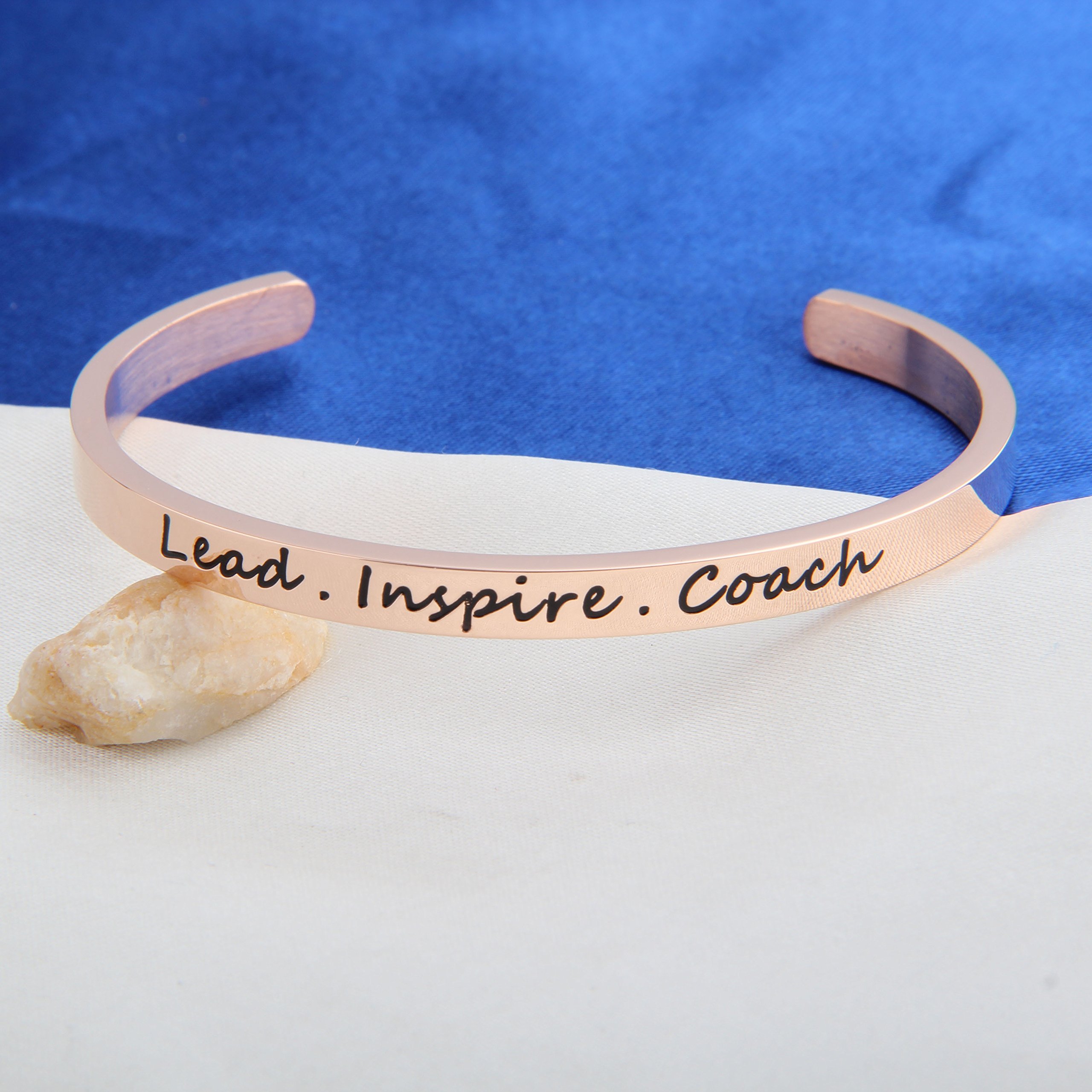 FEELMEM Cheerleader Bracelet Lead Inspire Coach Cuff Bangle Bracelet,Cheer Jewelry For Cheerleader