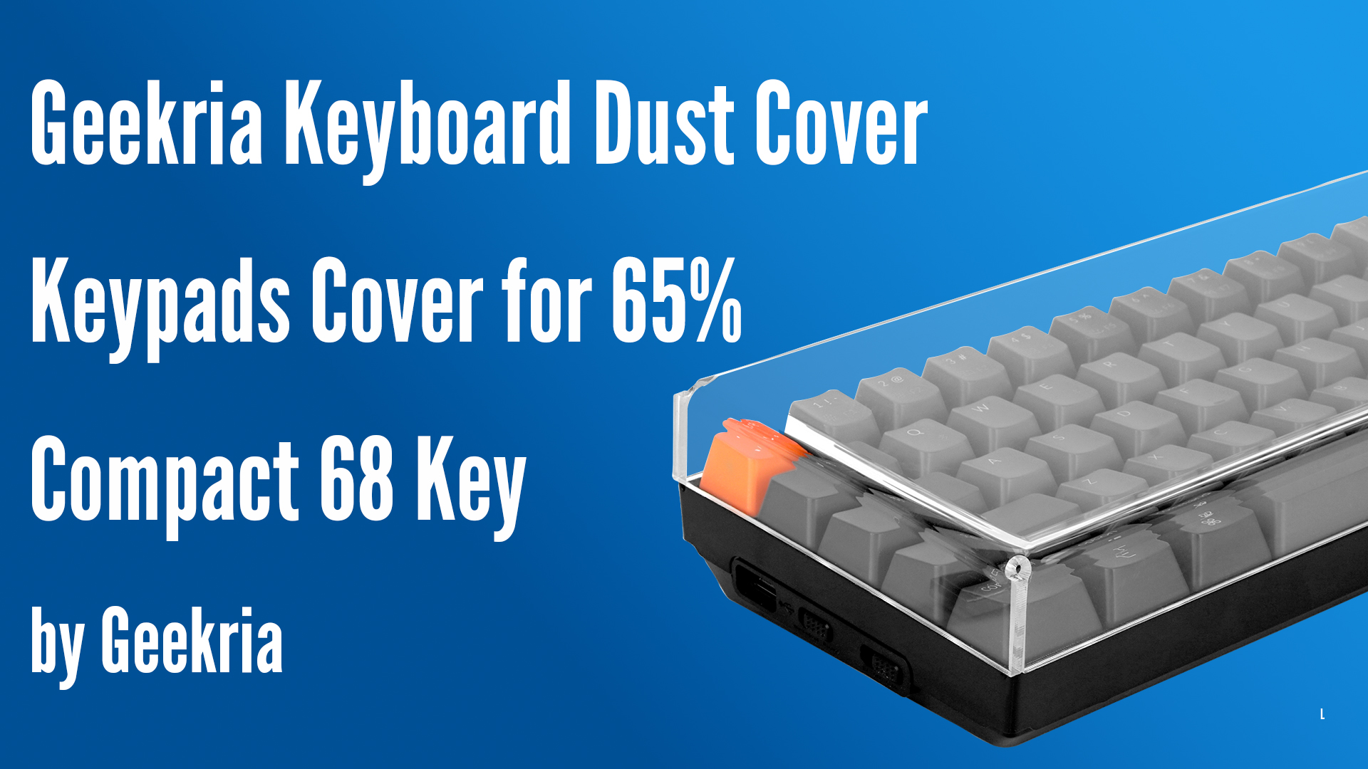 Geekria 65% Keyboard Dust Cover, Clear Acrylic Keyboard Cover for