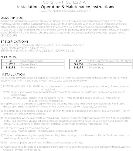 Vista 8 de SPEAKMAN SC-1220-1-AF Commander - Ducha industrial expuesta con asas cruzadas, cromo pulido