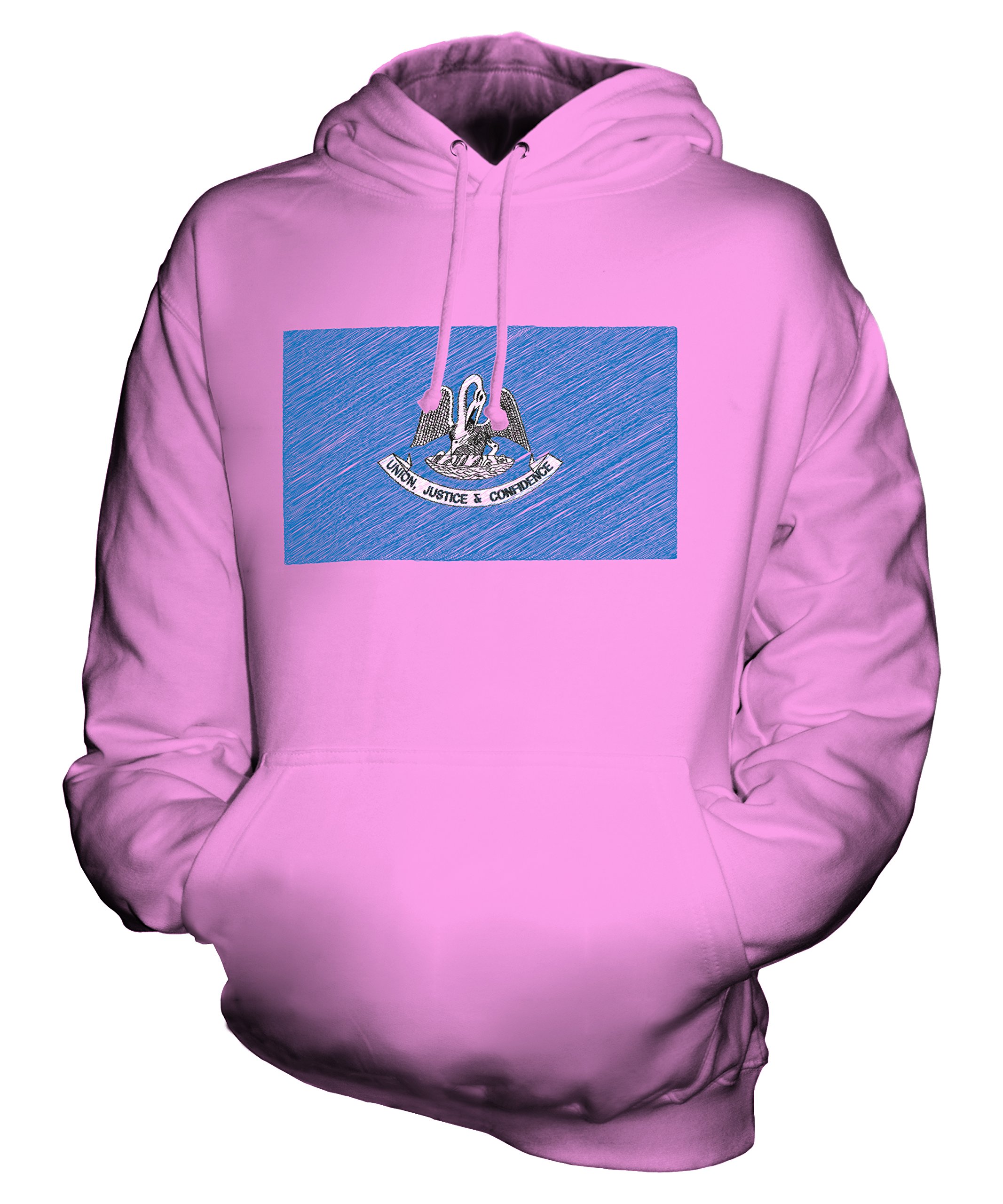 Sweat drapeau Louisiane motif griffonné pull à capuche unisexe coupe moderne - 2