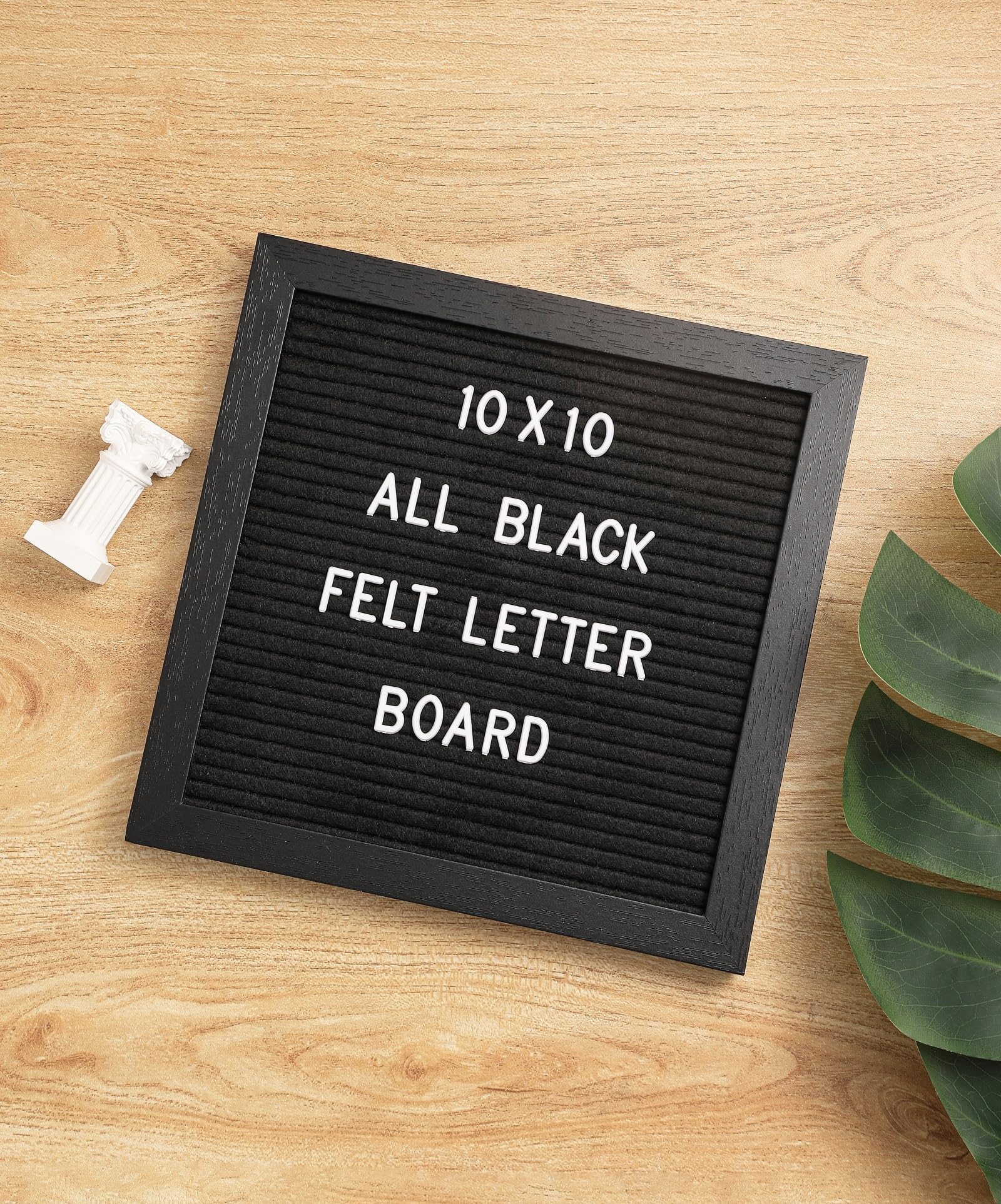 Schwarze Filz-Buchstabe mit 294 austauschbaren Buchstaben und Zahlen, 25,4 x 25,4 cm, schwarzer Rahmen mit Ständer und Leinentasche für Ankündigung und Benachrichtigung