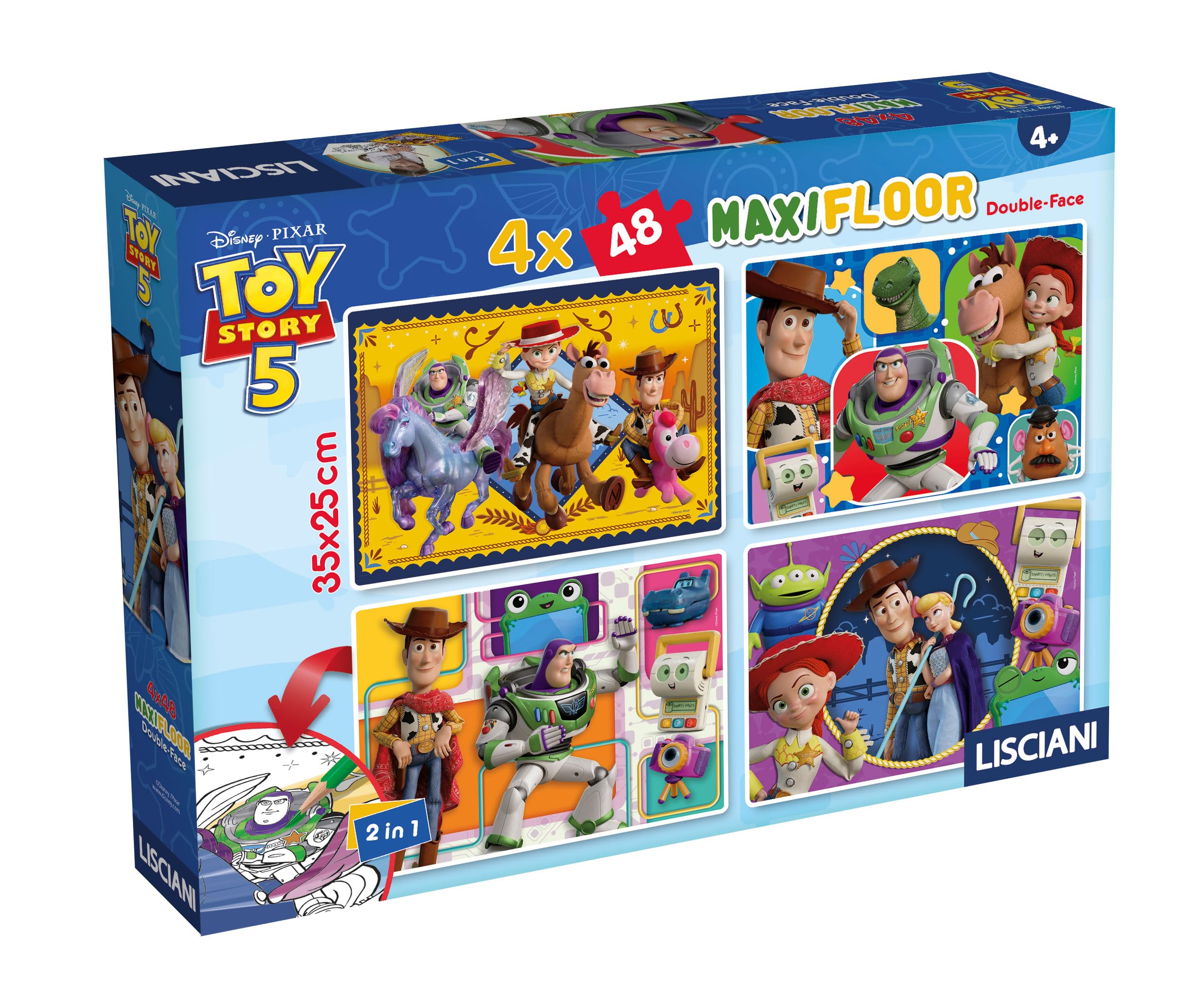 Lisciani - Disney Toy Story - Set of 4 Puzzles with 48 Pieces - 4+ Years