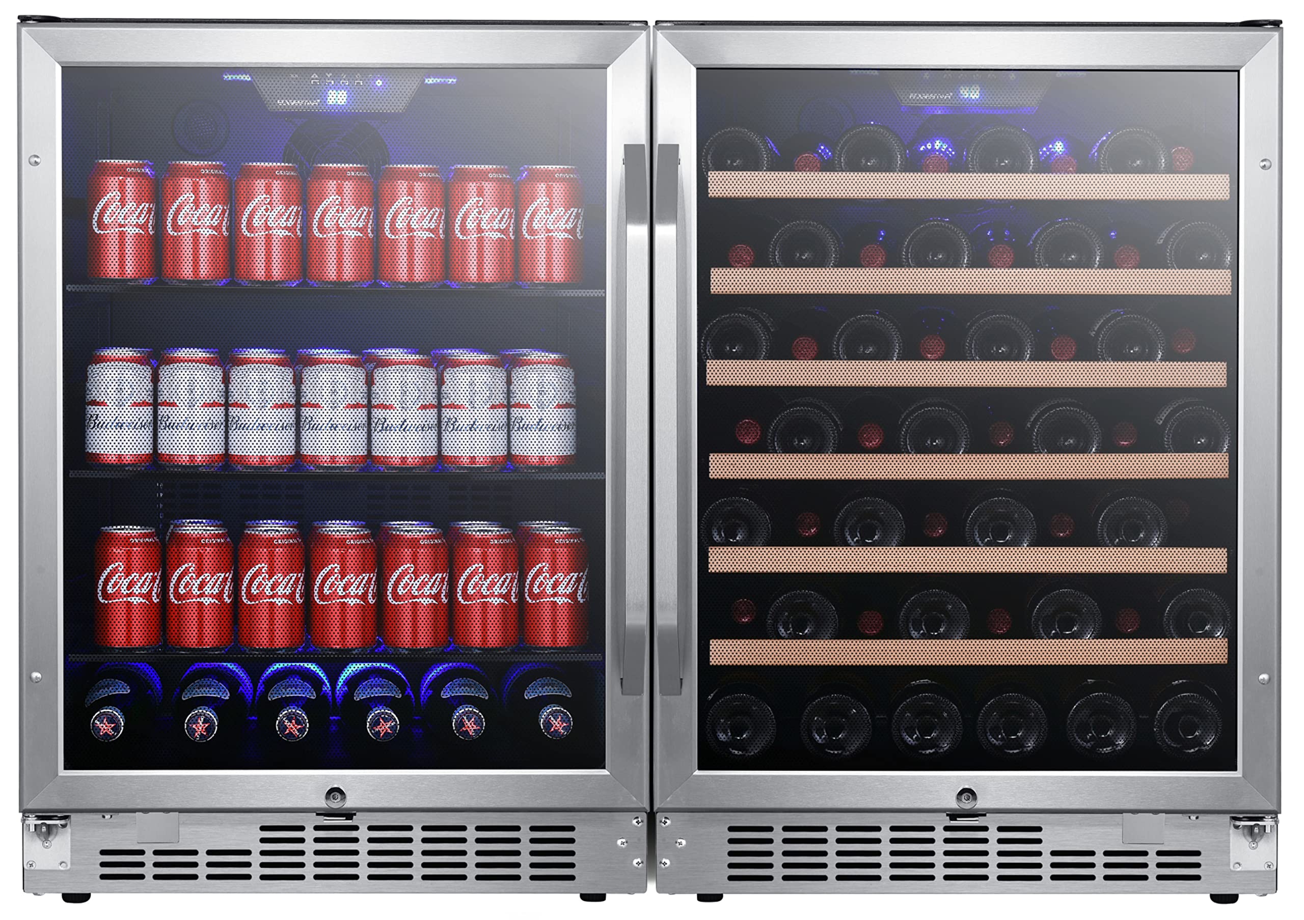 EdgeStar CWBV14253 48 Inch Wide 53 Bottle 148 Can Built-In Side-by-Side Wine and Beverage Center
