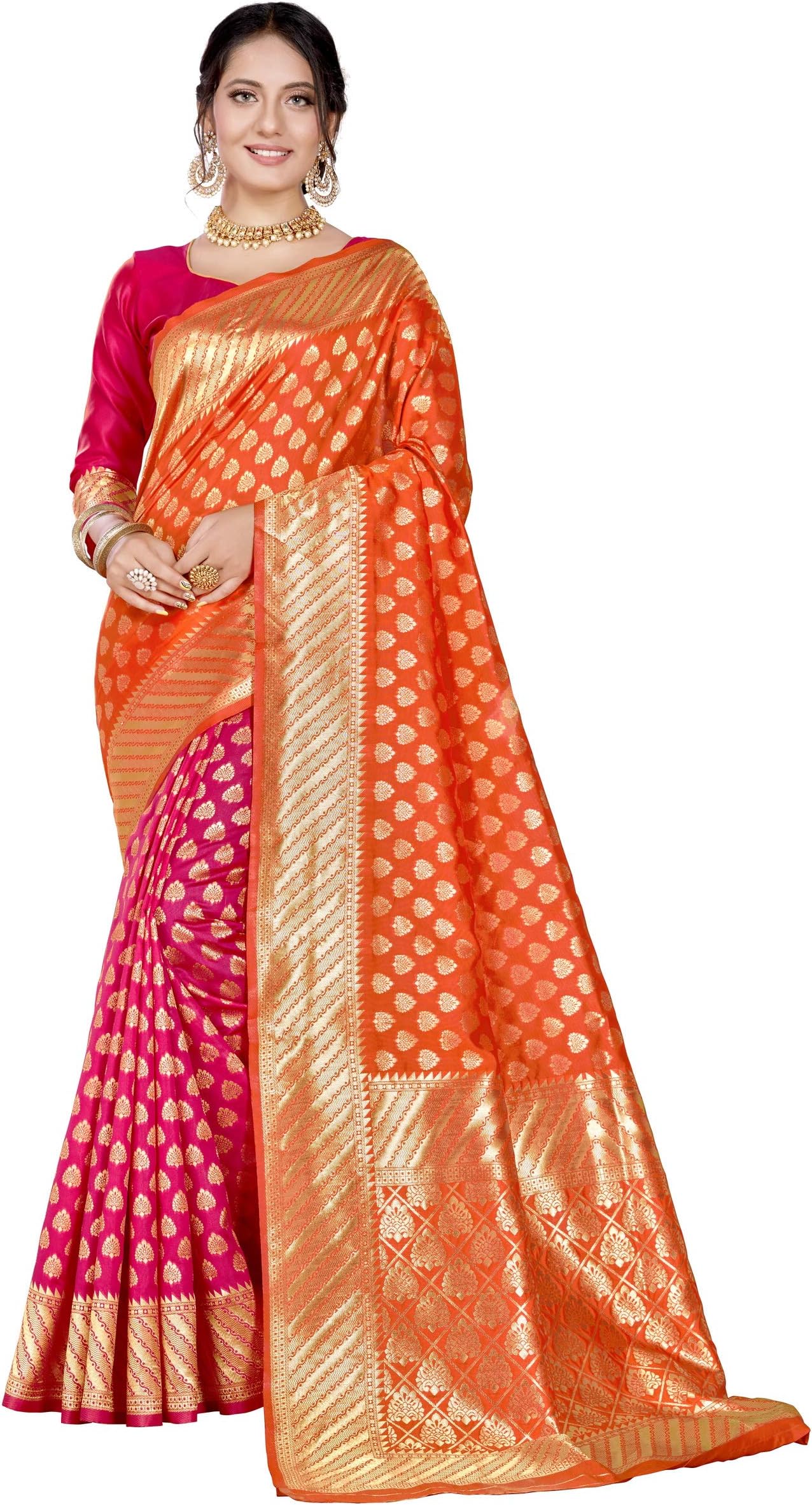 Glory SareesWomen Banarasi Cotton Saree