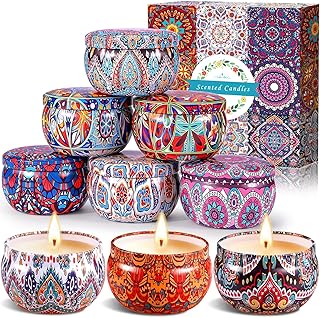 ZPQAODI 9 Piezas Velas Aromaticas, Juego De Regalo De Velas Perfumadas, Vela Aromática Regalo de Velas de Aromaterapia, Ce...