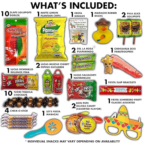 Miniatura 2 de Paquete variado de bocadillos mexicanos del Cinco de Mayo, caja de regalo, auténticos aperitivos y golosinas mexicanas