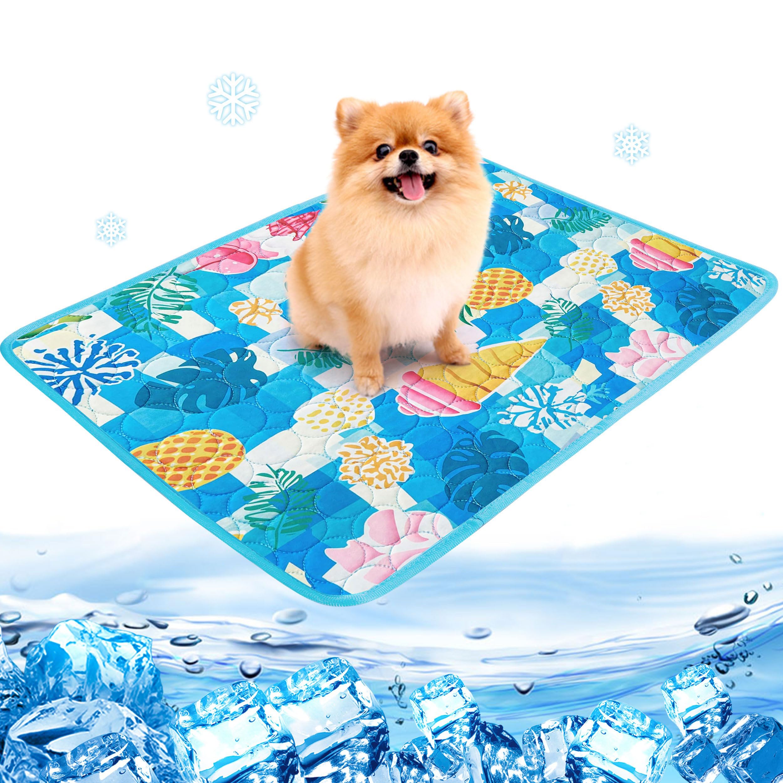papasgix Dog Cooling Mat Self Cooling Mat Bed for Dogs, Cats Tear-Resistant Non-Slip Washable Ice Silk Cooling Pad in Hot Summer — image 1