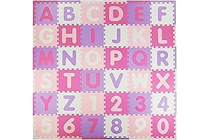 Tadpoles Foam Playmats for Kids - 36 Interlocking ABC and Number Tiles