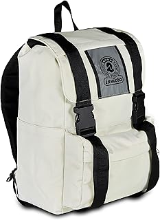 Invicta Backpack for School, University & Leisure, Expandable School Bag for Sports, with Laptop and Water Bottle Compartment, Spacious School Bag for Teenagers, Girls and Boys, Extra Space, White