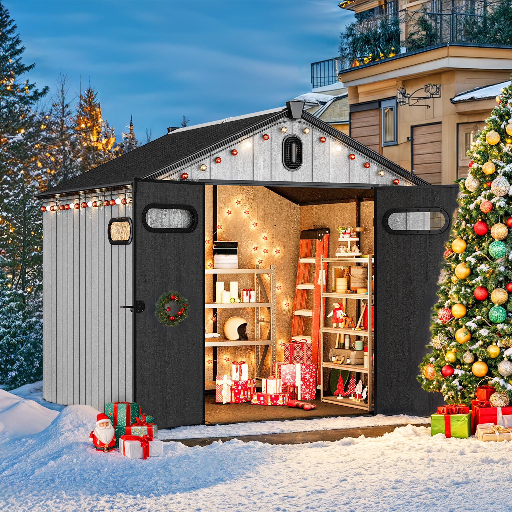 Amazon.com : YITAHOME 8x8ft Resin Storage Shed, Extra Thick
