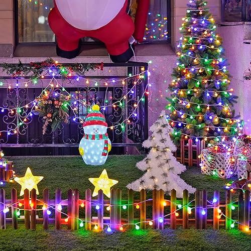 Miniatura 7 de JMEXSUSS Guirnalda de 100 luces LED con forma de globo, funciona con pilas, para interiores y exteriores, impermeable, 33 pies, 8 modos, funciona