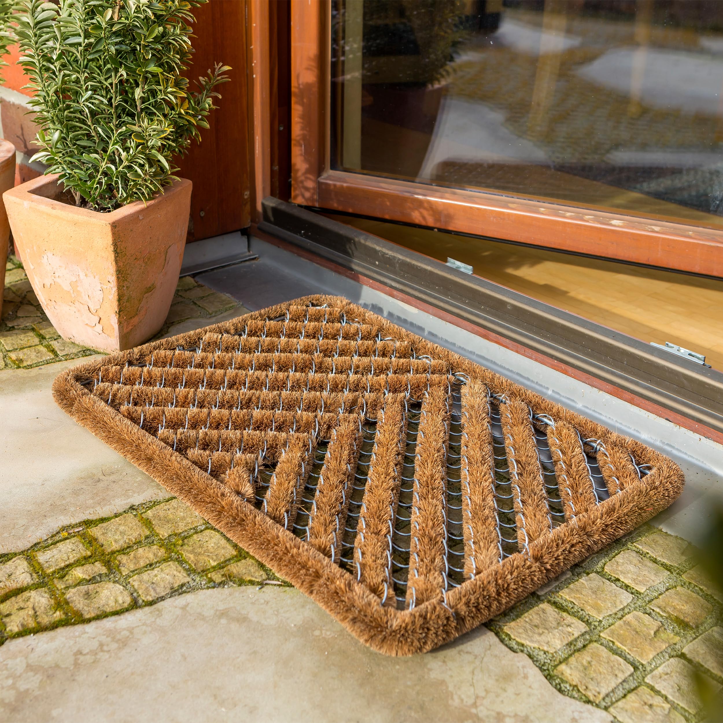 Astra Paillasson extérieur - Tapis en Coco - Paillasson Anti-salissures - Tapis de Sol à brosses - Tapis de propreté résistant Naturel 40 x 60 cm Lot de 2