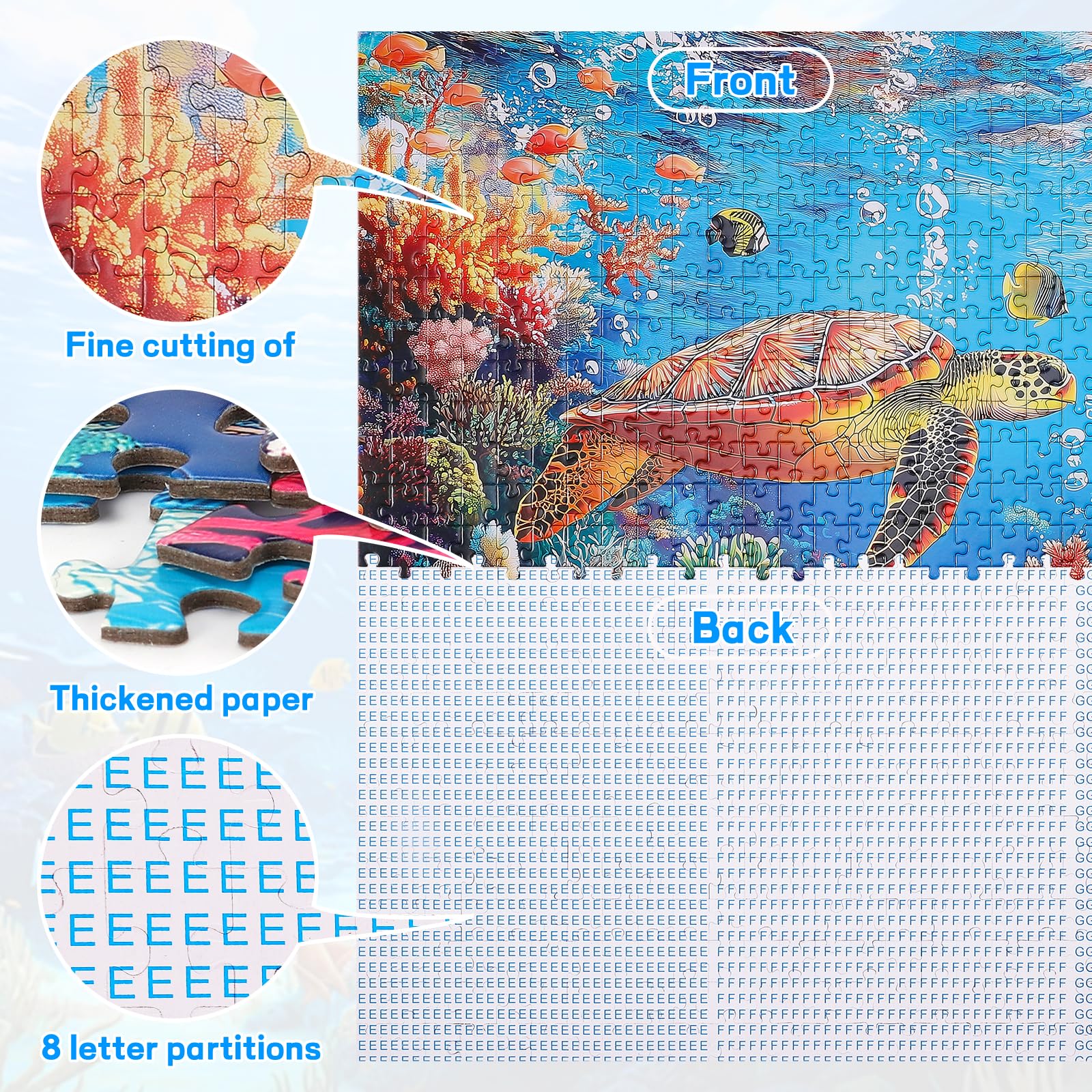 Ocean World Puzzle 1000 Teile – Geformtes Puzzle Mit 10 Speziellen Teilen, 26,6 X 19,2 Cm