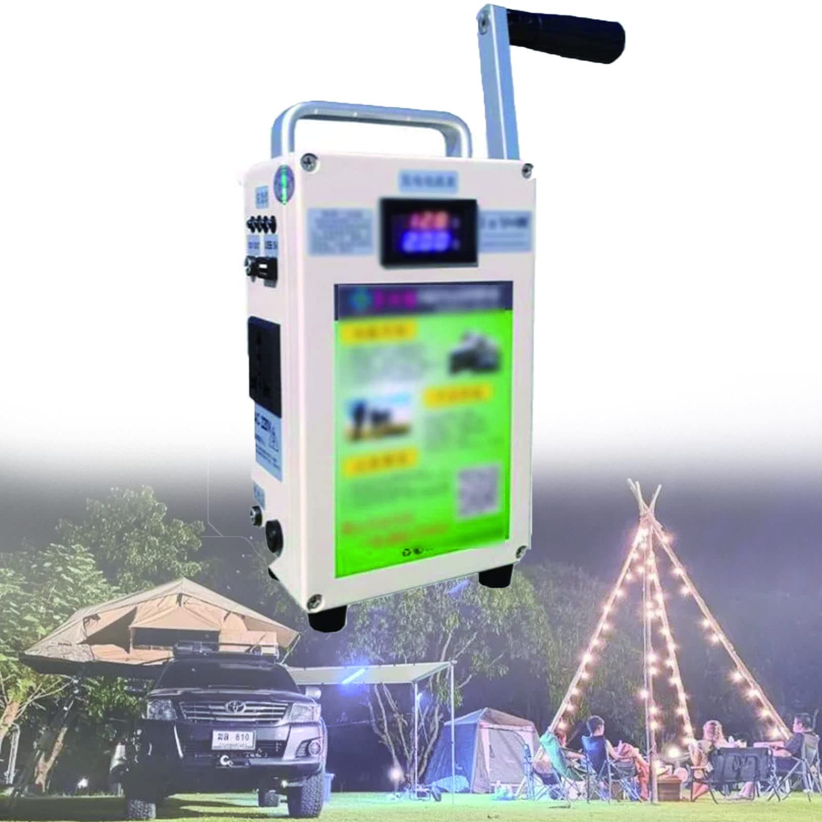 Stazione di alimentazione portatile,Energia elettrica Portatile della manovella Generator,batteria al litio di potenza 65Wh, con forte capacità di trasporto,Senza occupare Spazio,220V