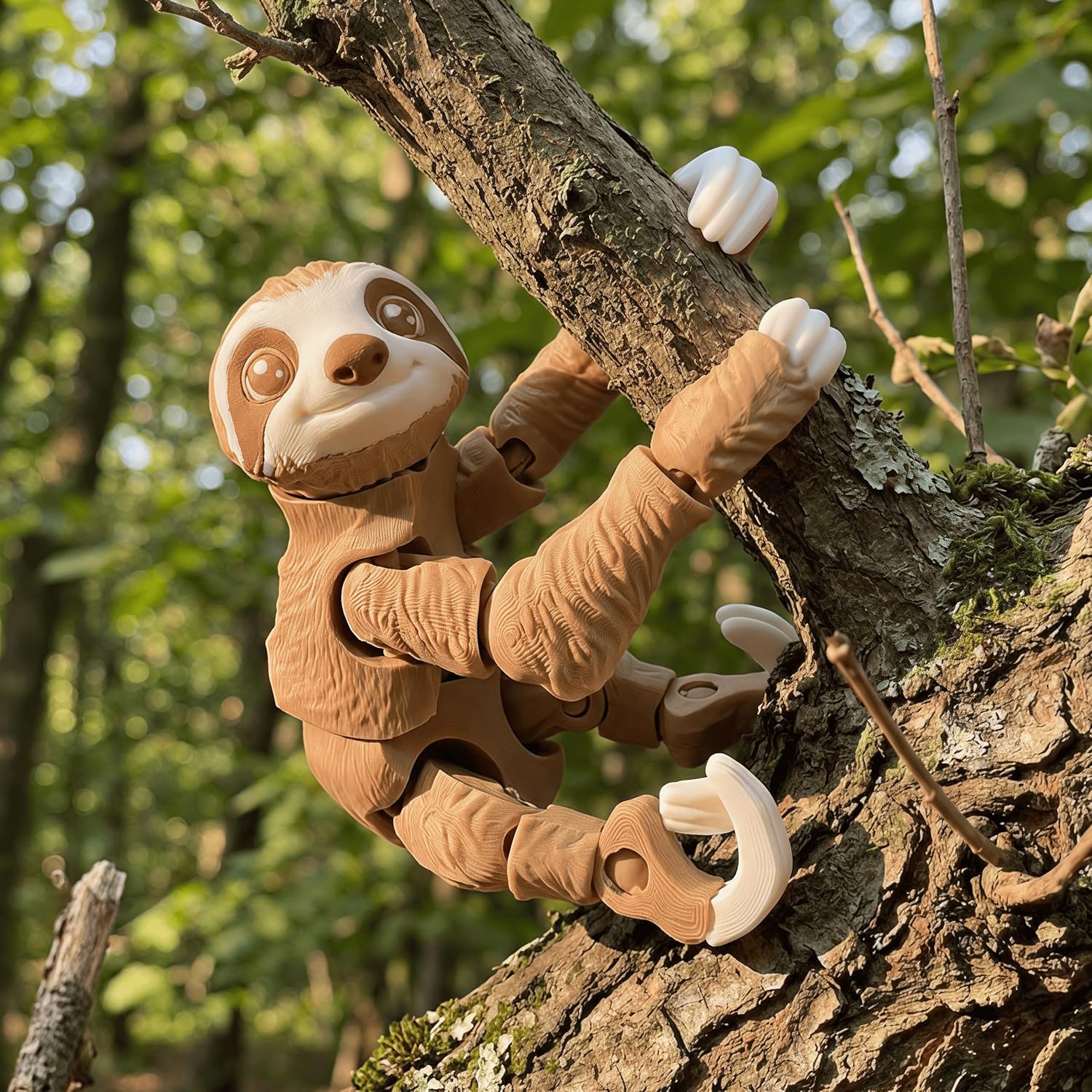 3D Printed Animals - Articulated Sloth, Movable Joints, Flexible Animals Toy Statue, Desk Home Office Decor, Birthday Halloween Christmas Gifts