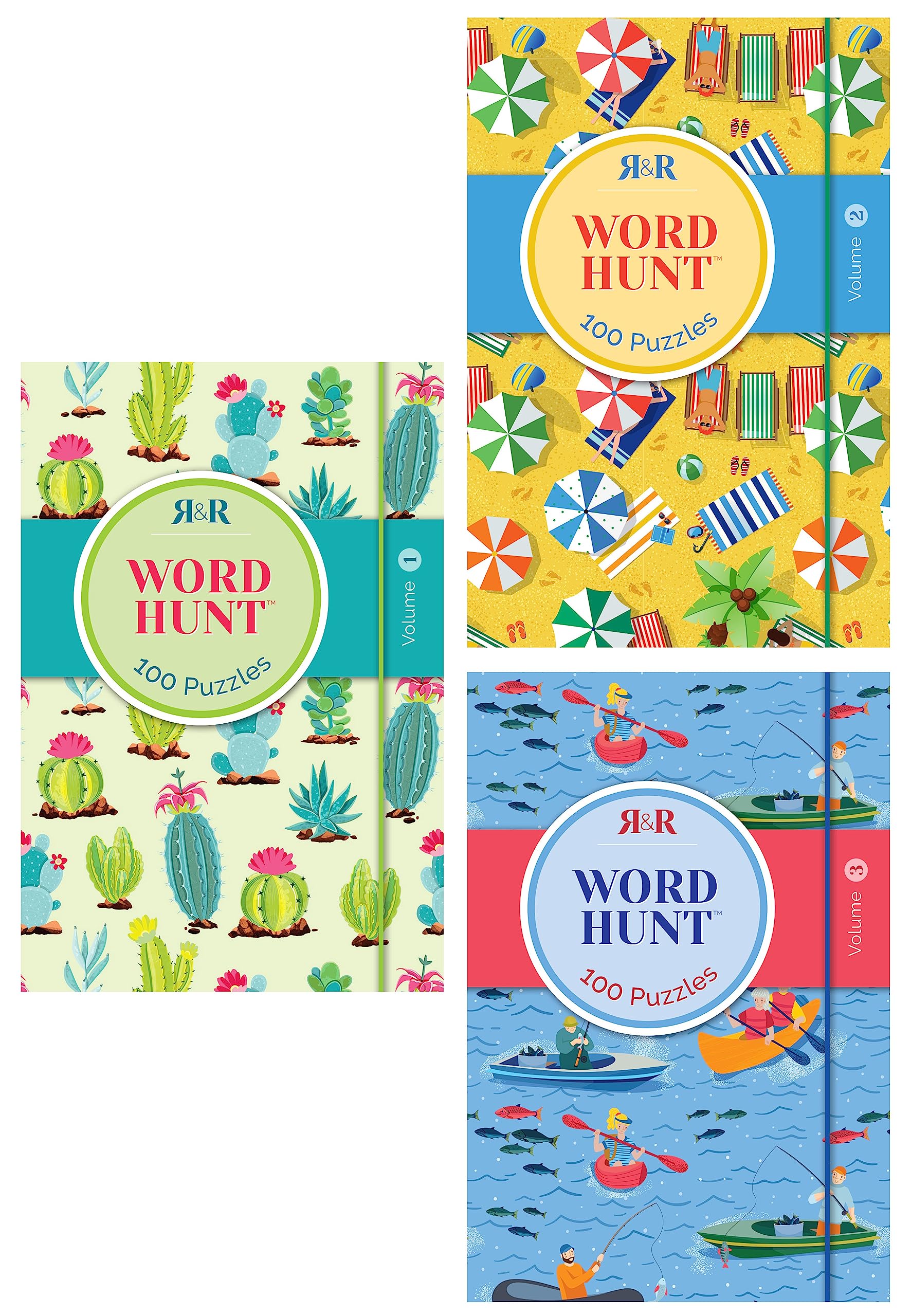 R&amp;R Pocket Word Search Books for Adults, Compact Travel Size Word Search Puzzle Books - Ideal for Relieve Stress, Boost Your Mood, Relax at Home and Office Breaks