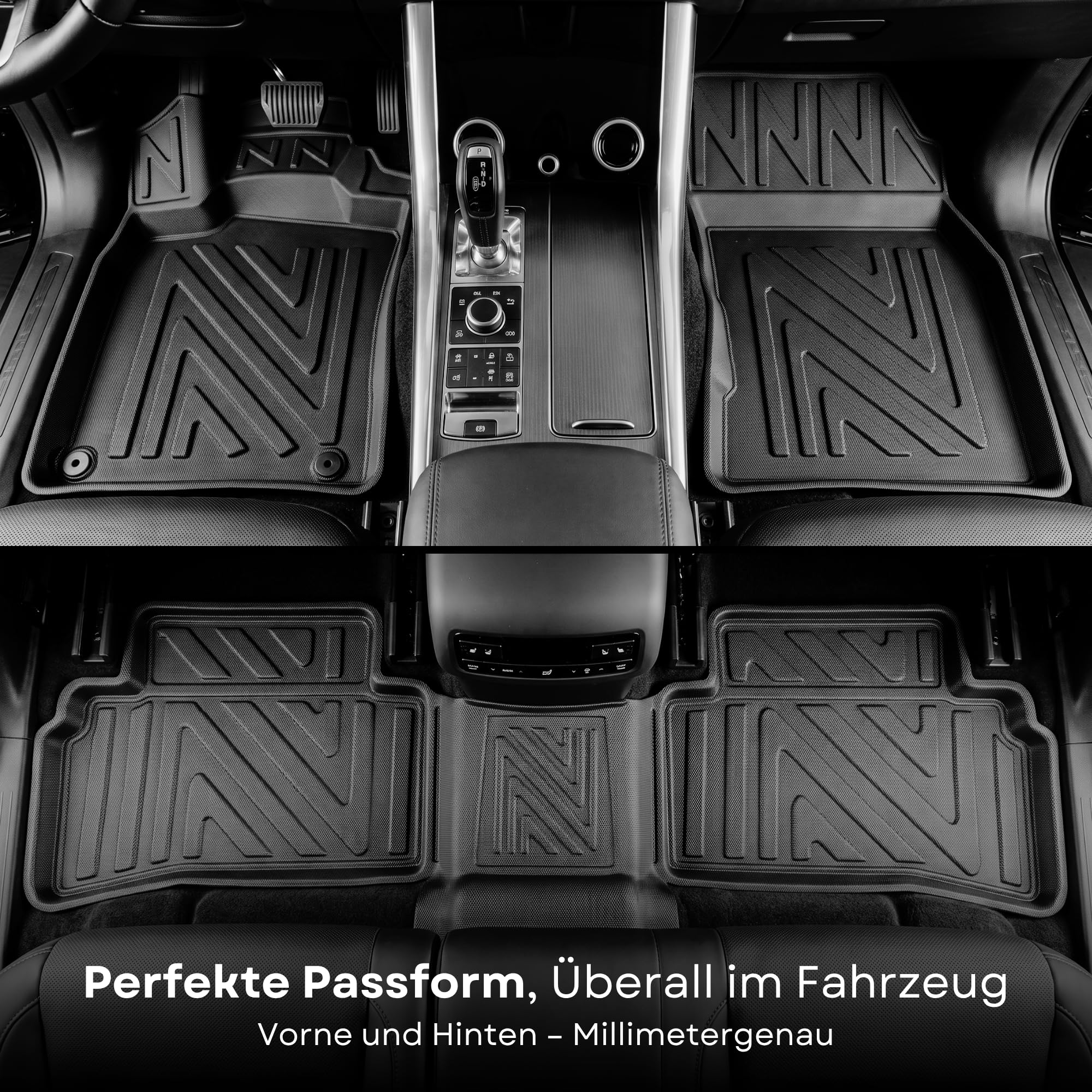 Fußmatten für Mini Countryman F60 2017-2023 – Maßgeschneiderte Allwetter Gummimatten mit Carbonfaser-Optik, Hochrand TPE Autofussmatten, Wasserdicht & Geruchslos Zubehör