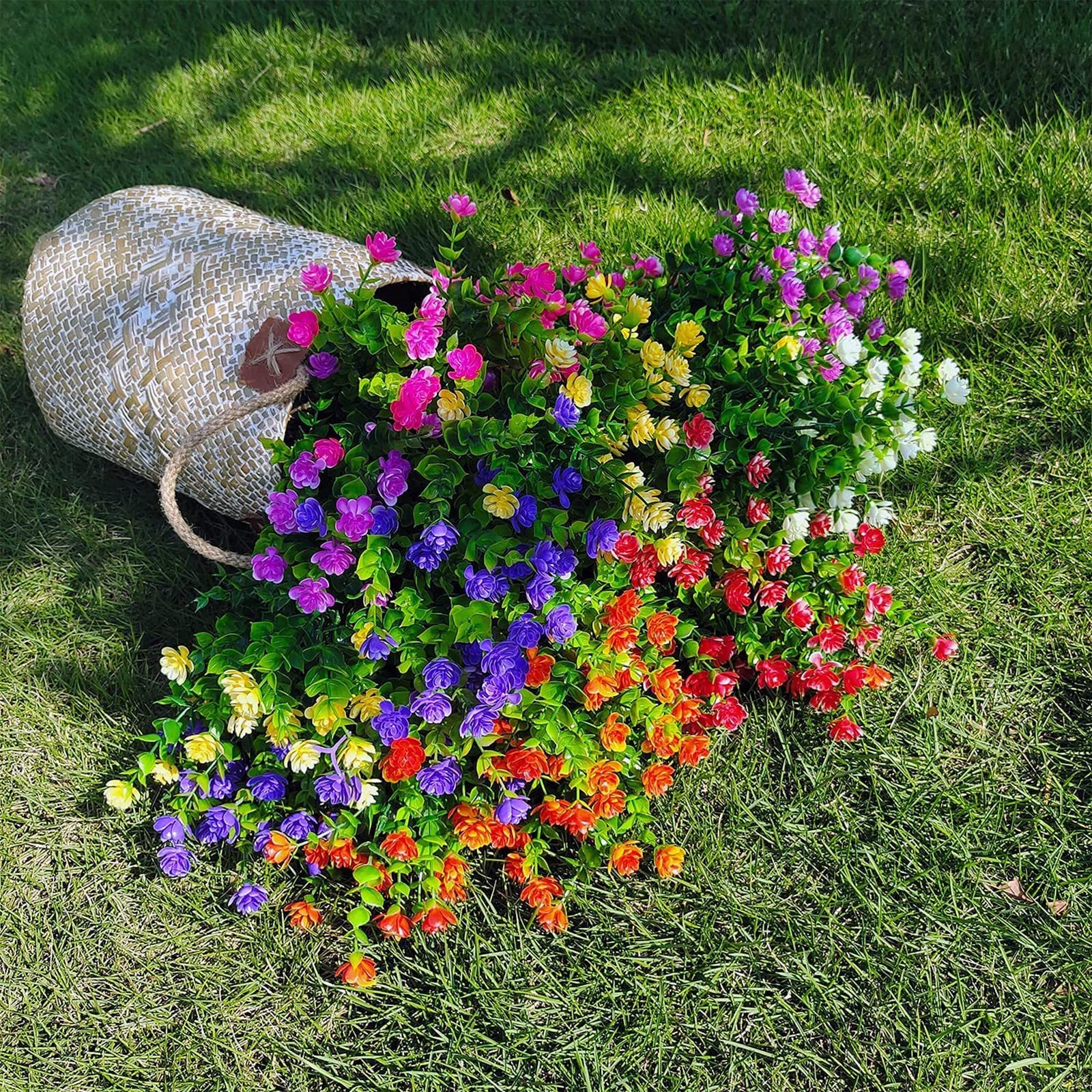 12 Fasci Di Fiori Artificiali Da Esterno, Resistenti Ai Raggi UV