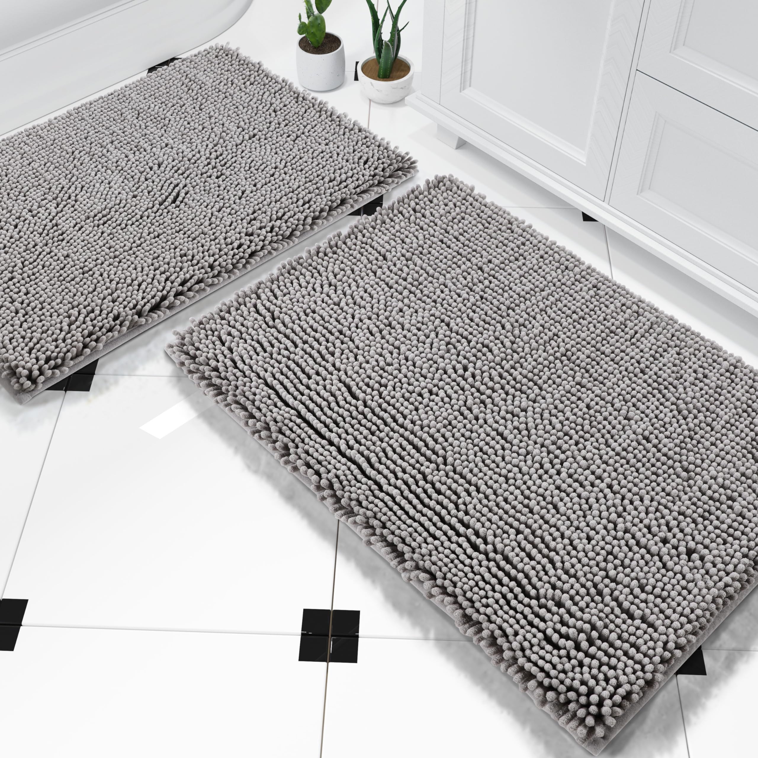 Amazon.com: Yimobra Memory Foam Bath Mat Set and Front Door Mat, All ...