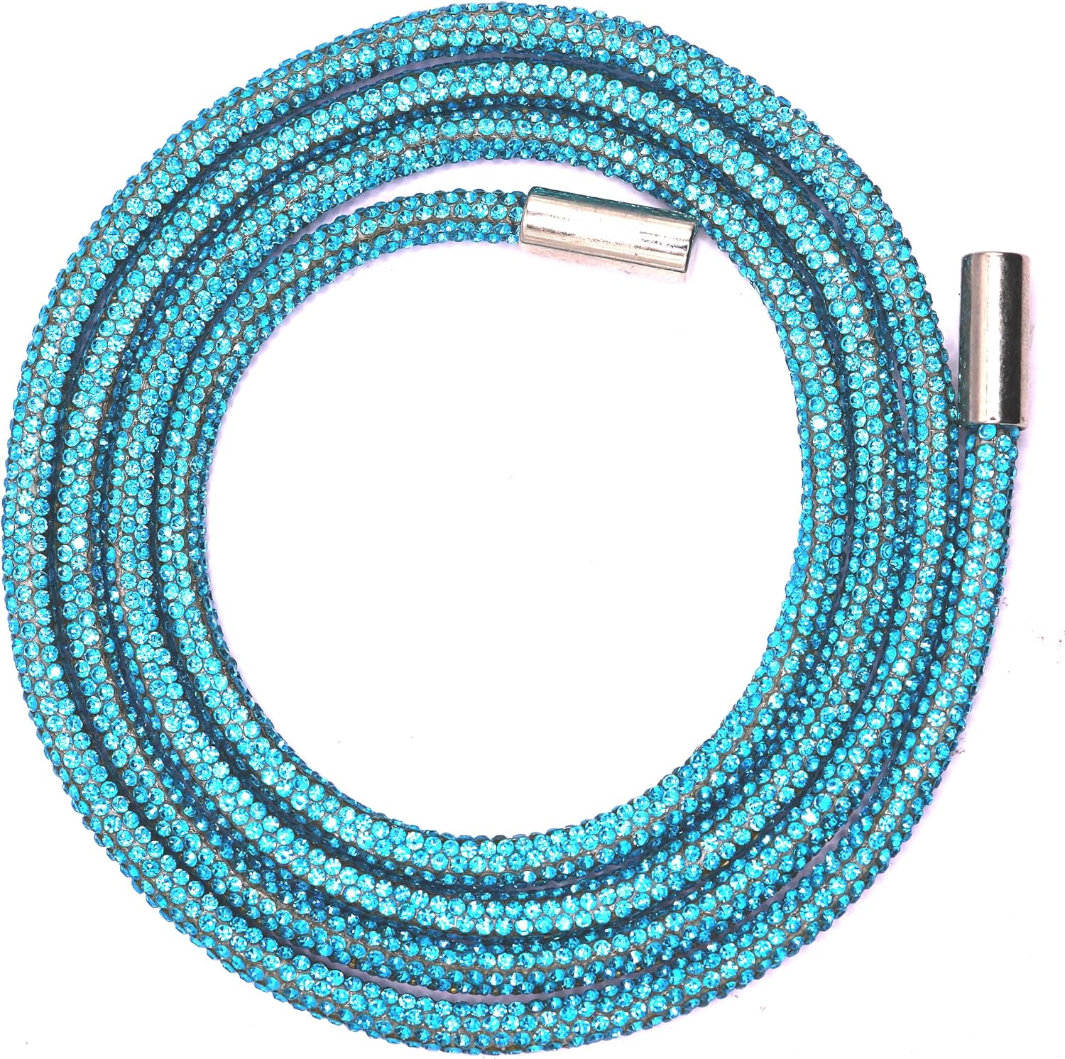 Rhinestone Glitter String for Hoodies, Sweatpants, Shorts - Crystal Bling Drawstring Cord Rope (Light Aquamarine)