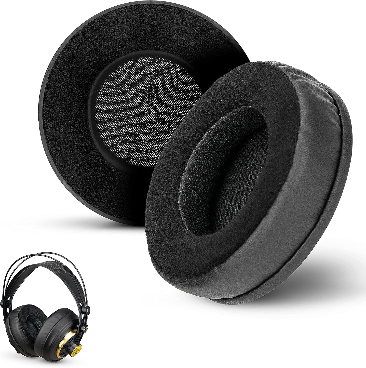 Weekly Top Sale BRAINWAVZ Round Memory Foam Earpads - Suitable Many Large Headphones - SteelSeries, HD668B, ATH, AKG K553, HifiMan, ATH, Philips, Fostex, Sony Ear Pad & More (Hybrid)