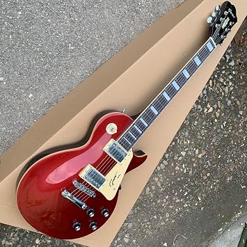 Electric Guitar, Les Paul Style, 22 Frets, Cherry Red with Gold Hardware