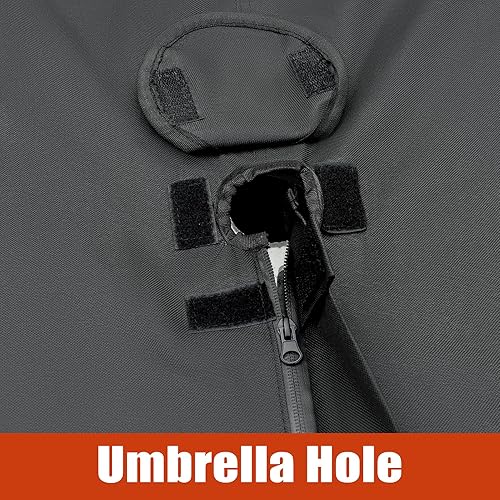 Miniatura 3 de Funda cuadrada para mesa de patio con agujero para paraguas, 66 pulgadas de largo x 66 pulgadas de ancho x 23 pulgadas de alto (tamaño de la