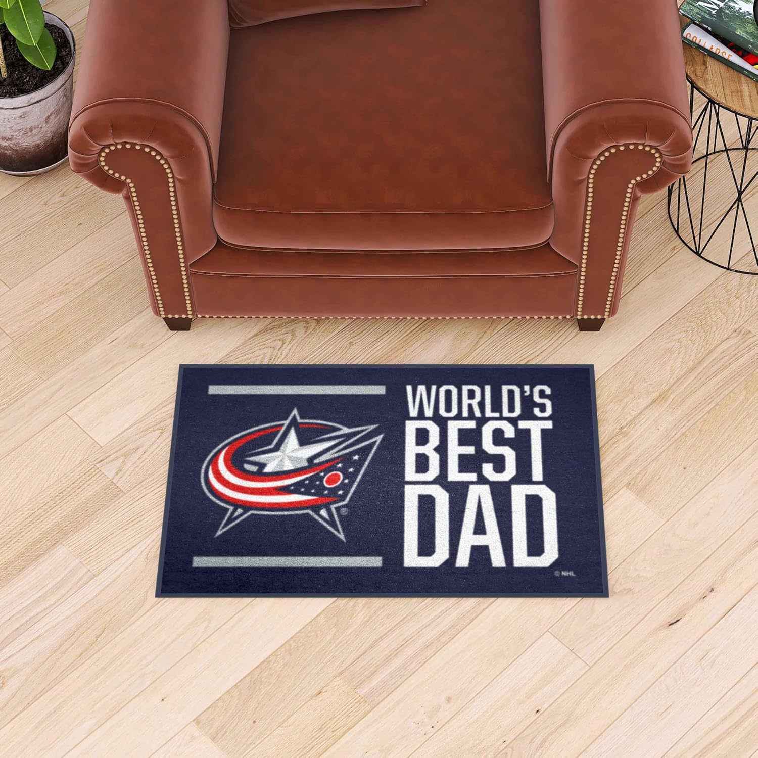 FANMATS 31152 Columbus Blue Jackets Starter Mat Accent Rug - 19in. x 30in. | Sports Fan Home Decor Rug and Tailgating Mat World's Best Dad Starter Mat