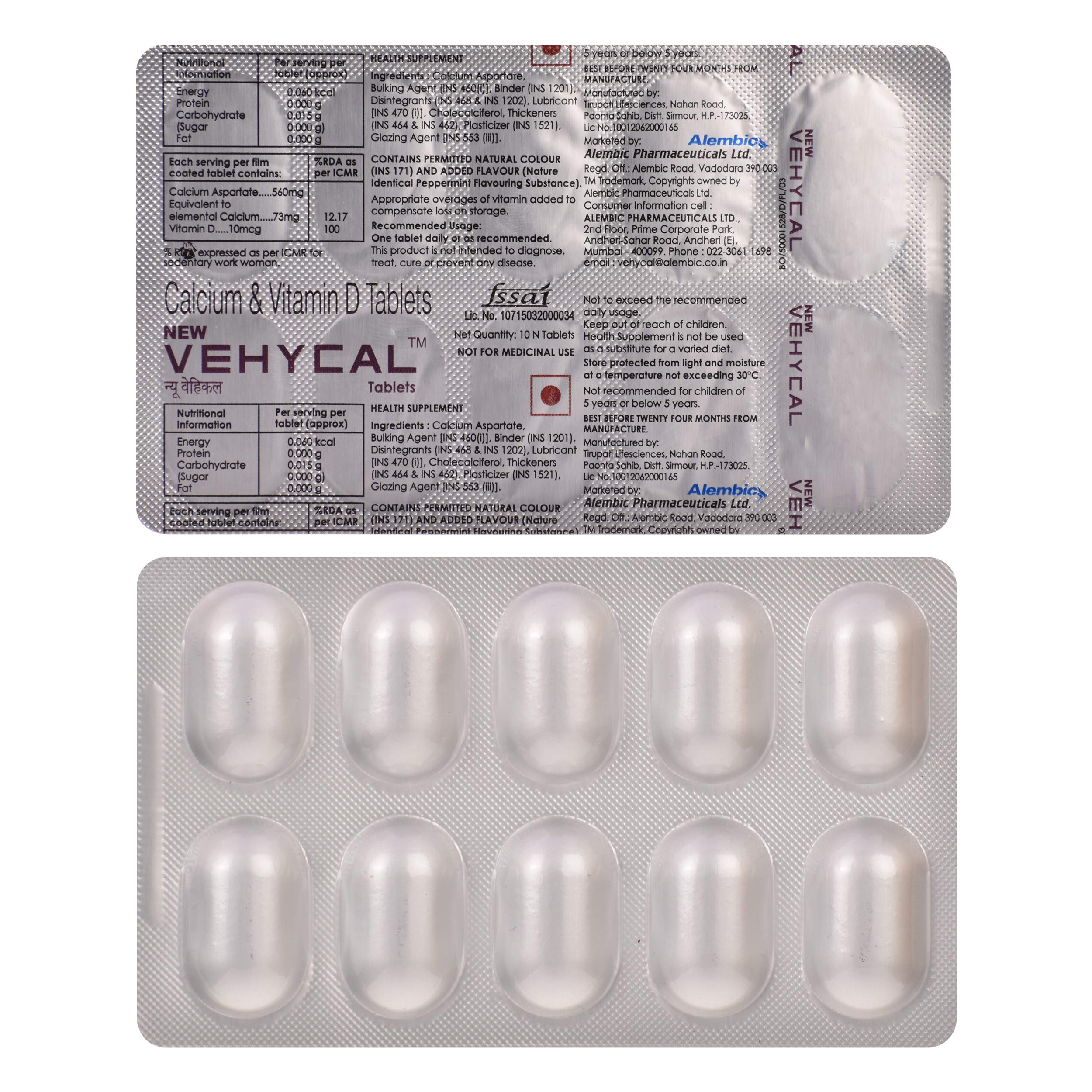 VEHYCAL - Strip of 10 Tablets
