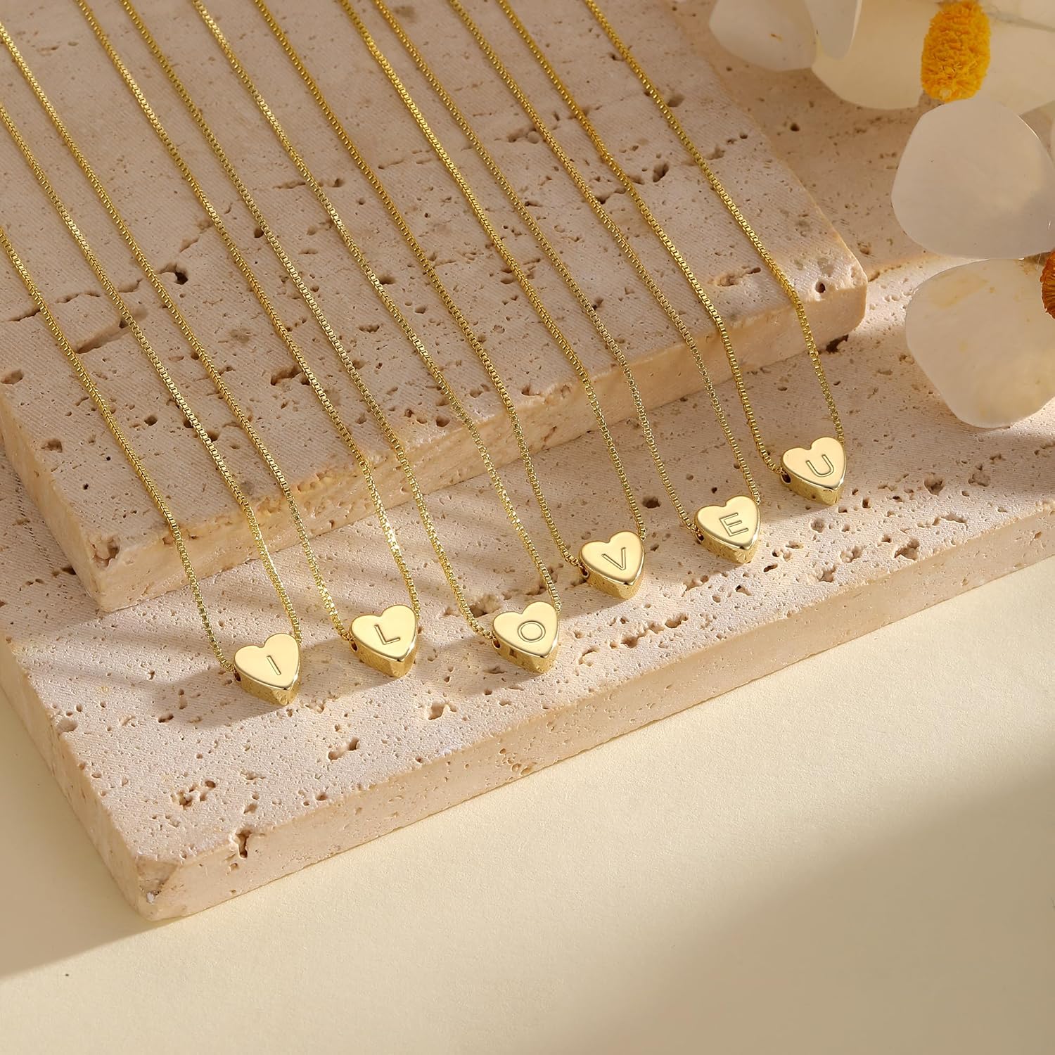 Gold Heart Initial Necklace for Women,14K Gold Plated Pendant Necklace Dainty Heart Necklaces Chic Fashion Jewelry Gift - Image 7