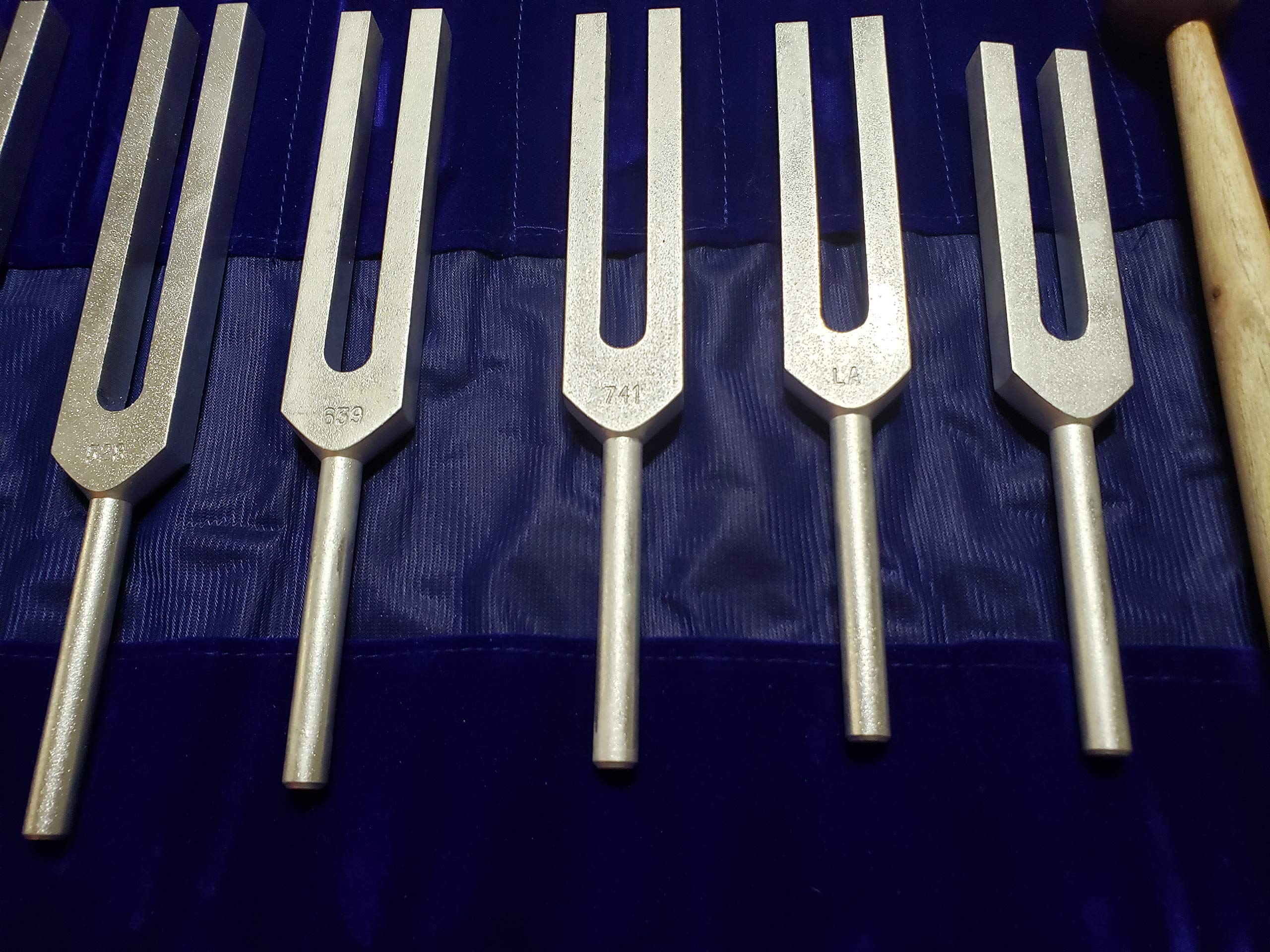 Solfeggio Tuning Forks Set of 9 for Healing DNA Repair Blessings Miracle with Long Handles USPS Priority Shipping