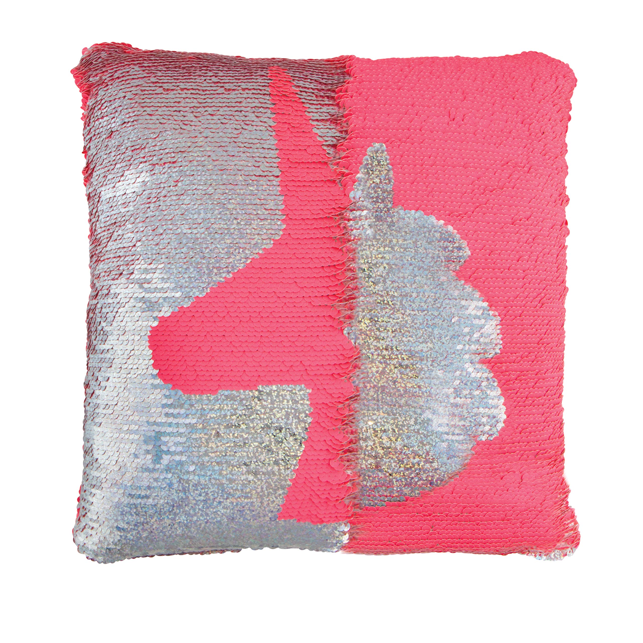Style.Lab Magic Sequin Pillow-Unicorn, 80Percentsequin20Percentfoam, Pink/Gold